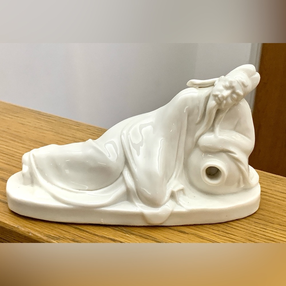 Vintage Mid Century Porcelain Lounging Napping Resting Chinese Man Figurine